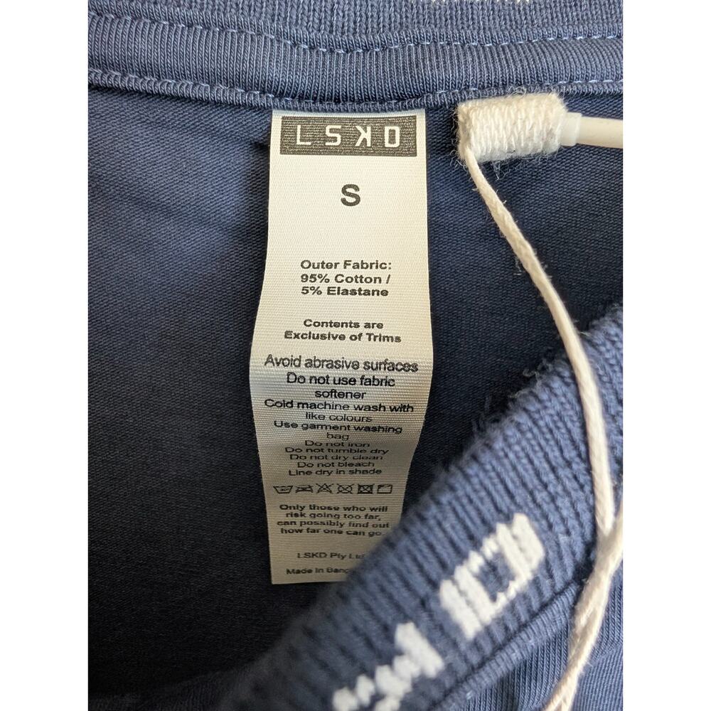 NWT LSKD Go-To FLXCotton Oversize Deviation T Shirt Men S Navy Blue Short Sleeve - Picture 3 of 4